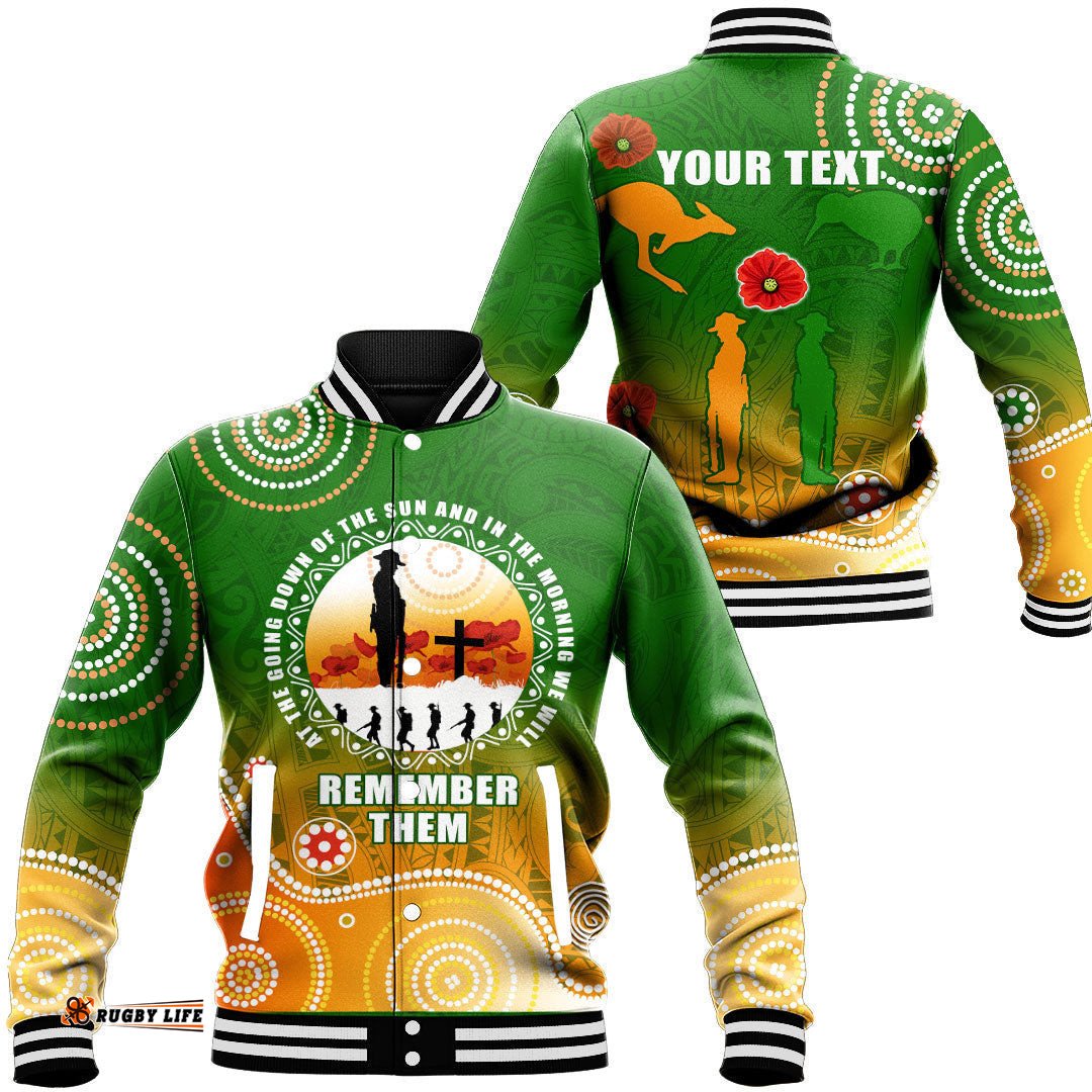 Vibe Hoodie Clothing - Custom Anzac New Zealand Maori - Australia Indigenous Baseball Jacket