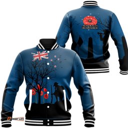 Vibe Hoodie Clothing - New Zealand Anzac Lest We Forget Remebrance Day Baseball Jacket