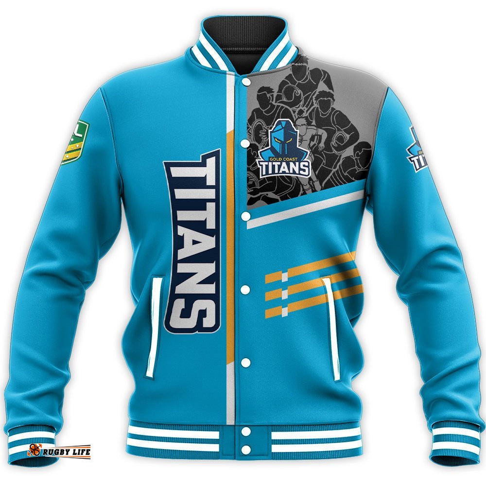 Gold Coast Titans Baseball Jacket Personalized Rugby For Fan - NRL