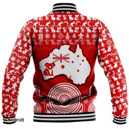 Australian Koala Christmas Vibe With Aboriginal Dot Painting Style No2 Baseball Jacket