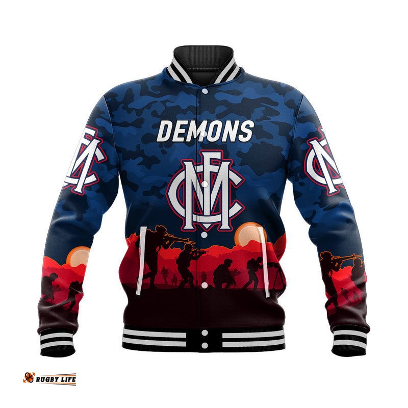 Melbourne Demons ANZAC Baseball Jacket Simple Style