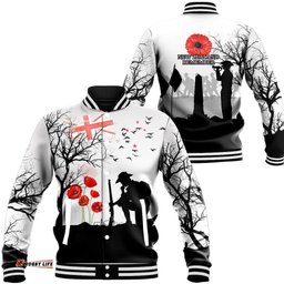 Vibe Hoodie Clothing - New Zealand Anzac Lest We Forget Remebrance Day White Baseball Jacket