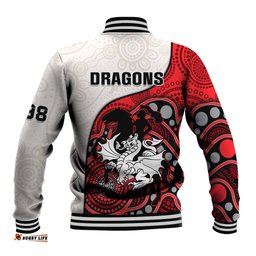 Dragons Rugby Baseball Jacket St George Illawarra 1998 Indigenous Art