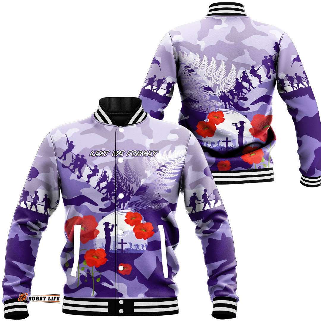 Vibe Hoodie Clothing - New Zealand Anzac Fern And Camouflage Baseball Jacket