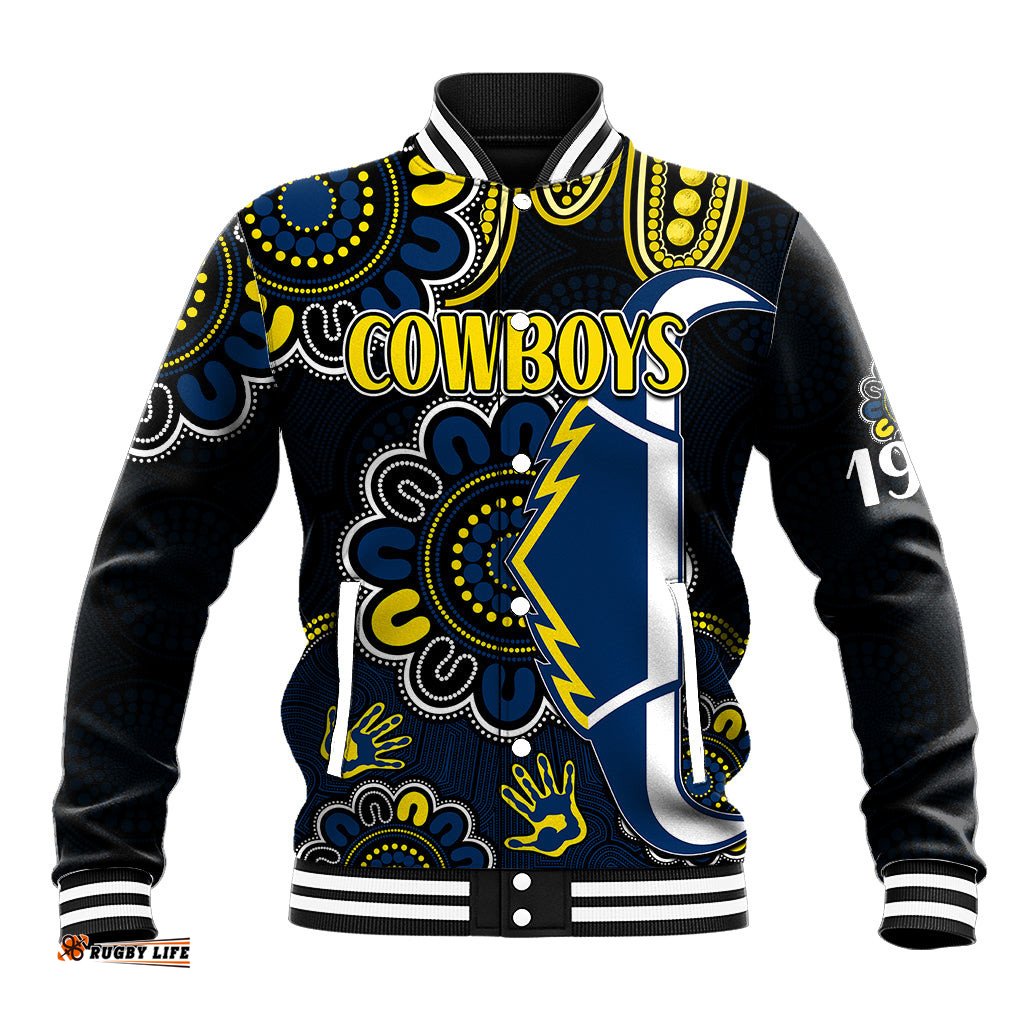 NRL North Queensland Cowboys Rugby Baseball Jacket Est 1992 Aboriginal