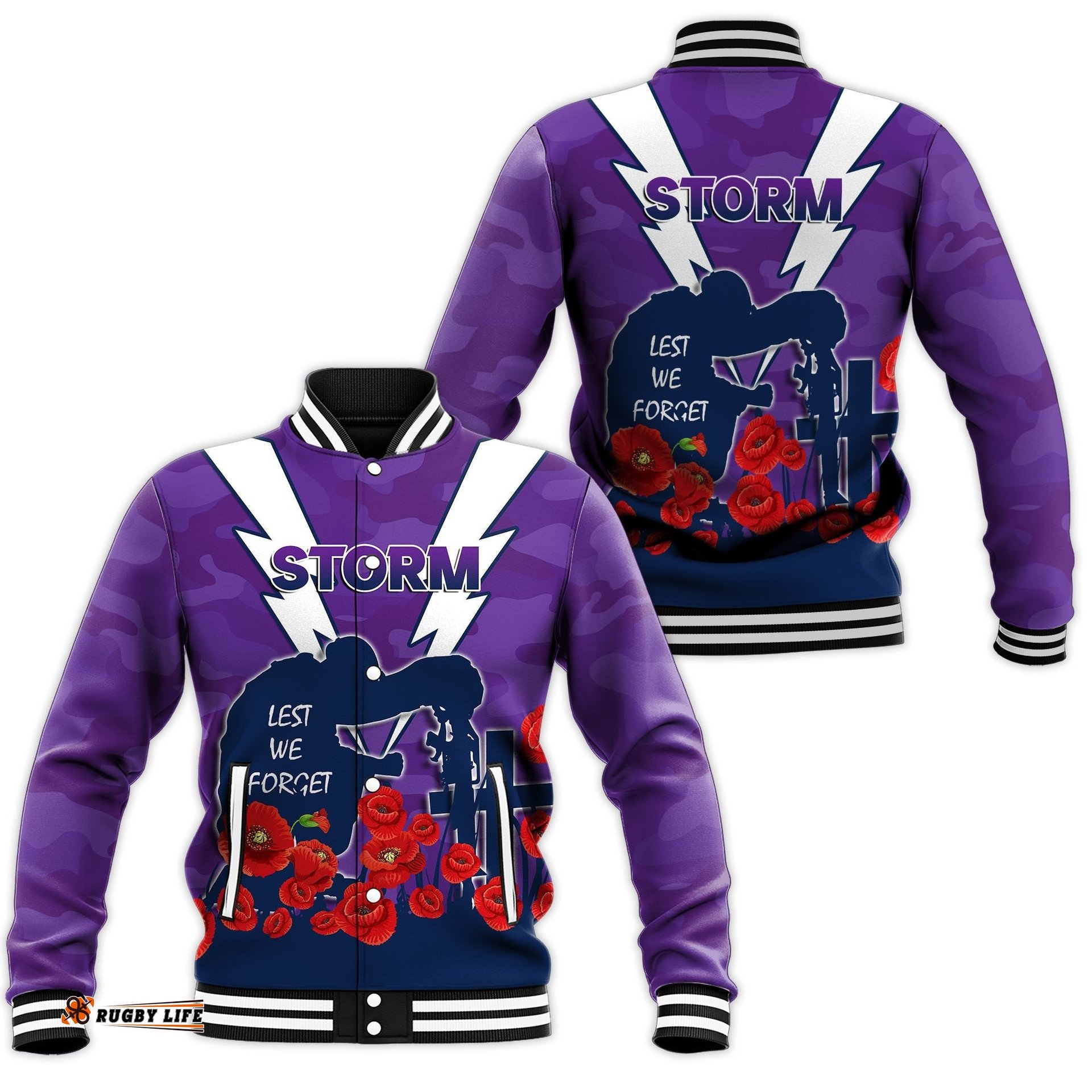 Melbourne Storm Anzac Day Camo Baseball Jacket