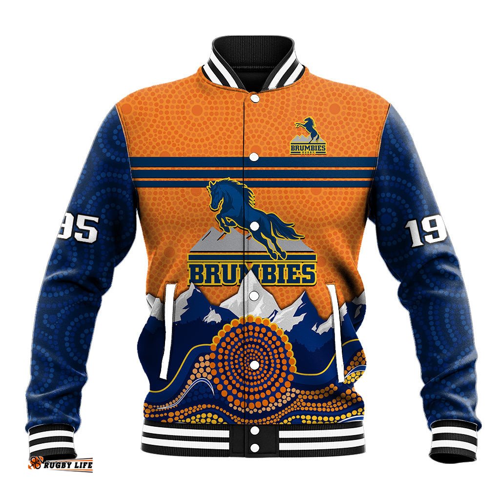 Custom Text And Number Brumbies Rugby 1995 Super Indigenous Version Baseball Jacket