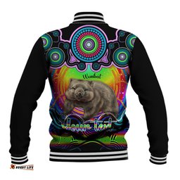 Personalised Australia Taurus Wombat Zodiac Baseball Jacket Auz Astrology Aboriginal - Rainbow