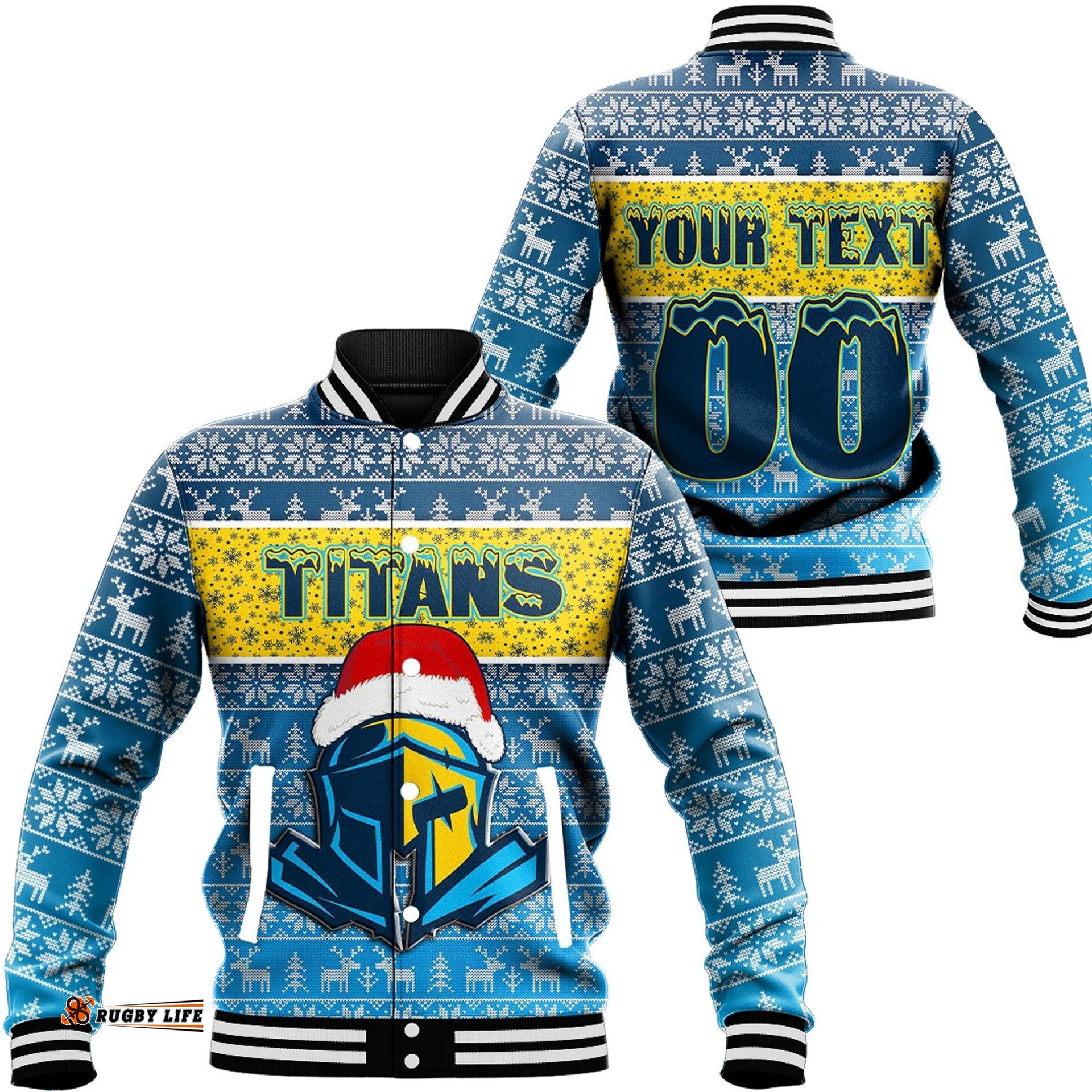 Custom Vibe Hoodie Clothing - Gold Coast Titans Christmas Aboriginal Tattoo Baseball Jackets
