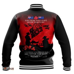 Vibe Hoodie Clothing - Anzac Day For Those Who Leave Never To Ruturn Baseball Jacket