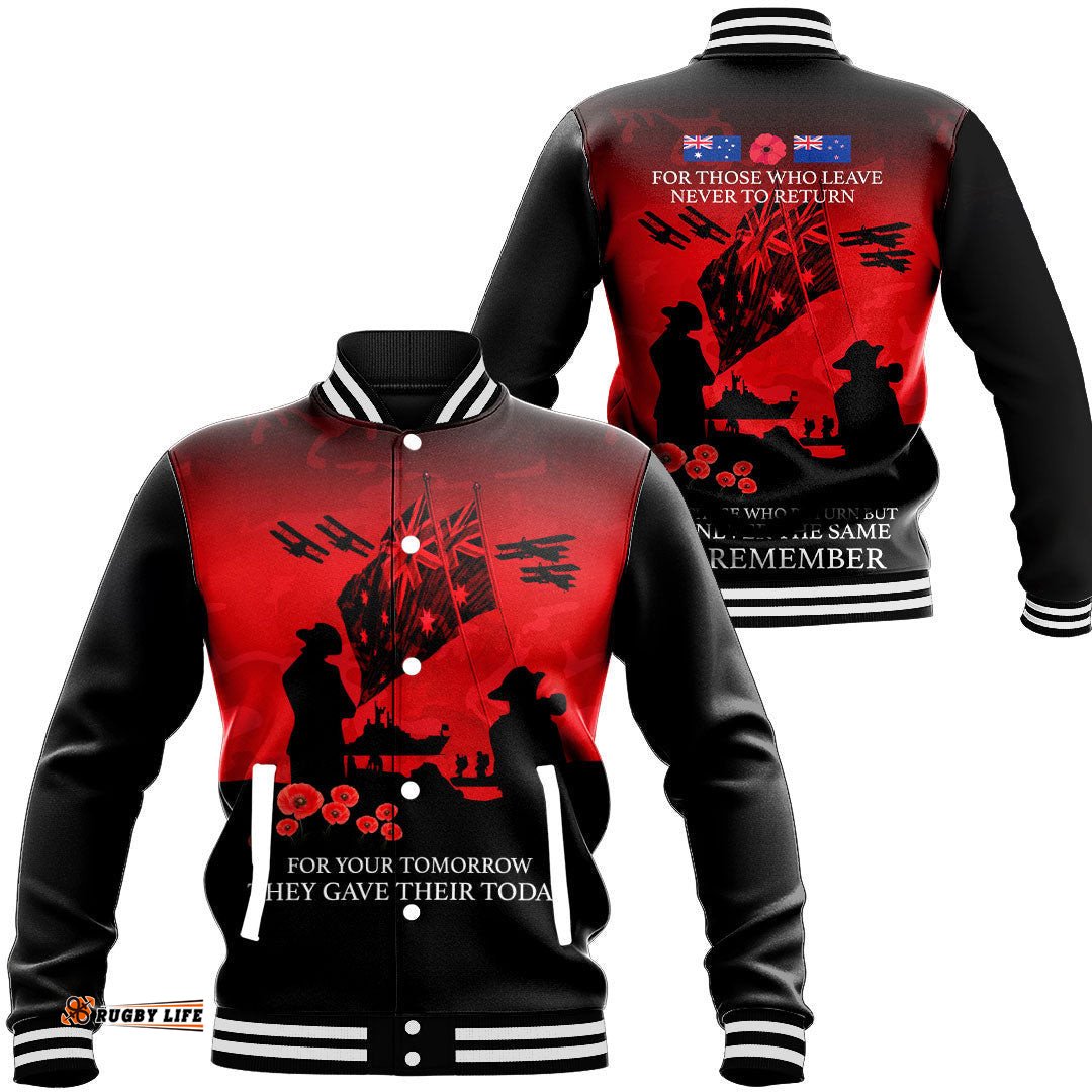 Vibe Hoodie Clothing - Anzac Day For Those Who Leave Never To Ruturn Baseball Jacket