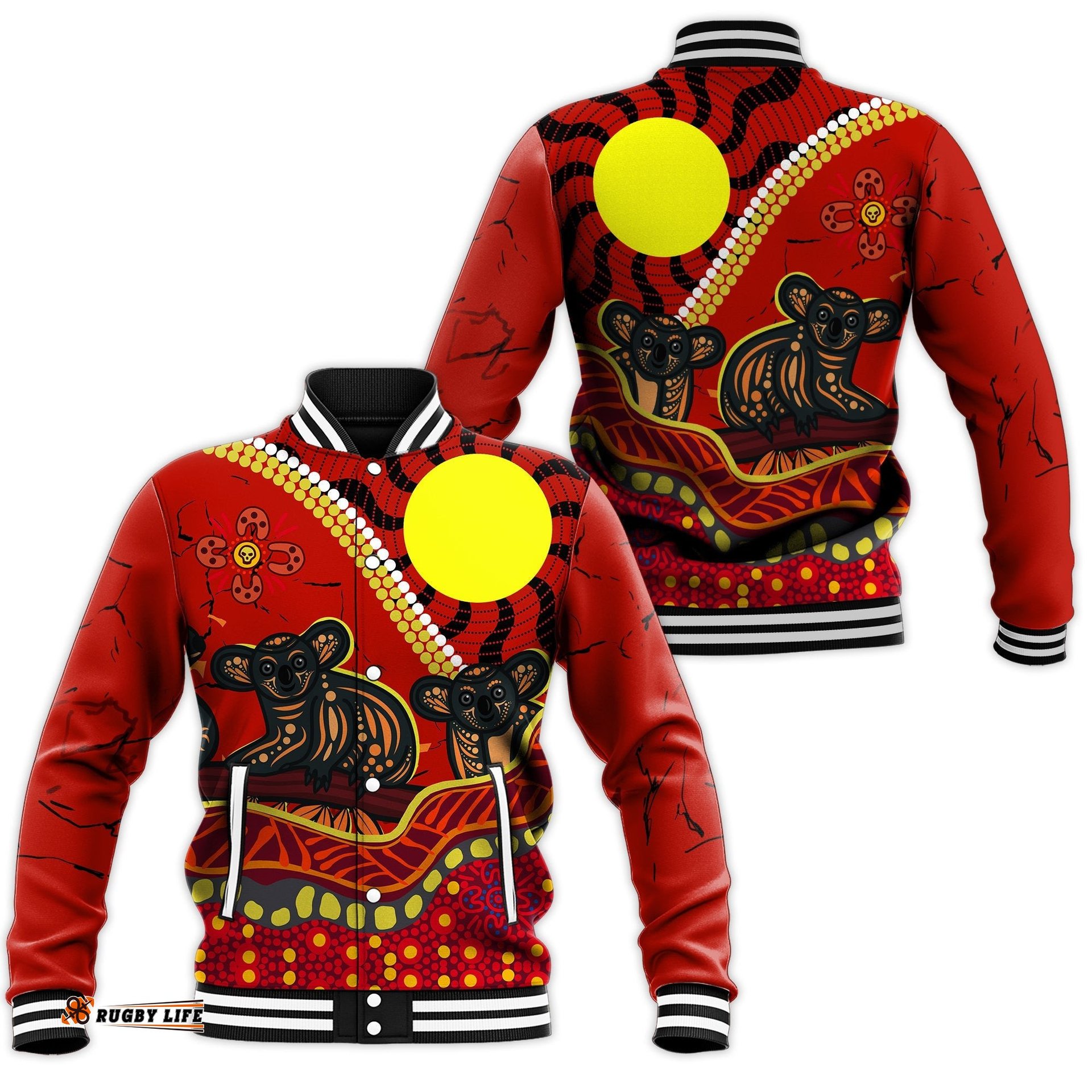 Aboriginal Koala Painting Baseball Jacket