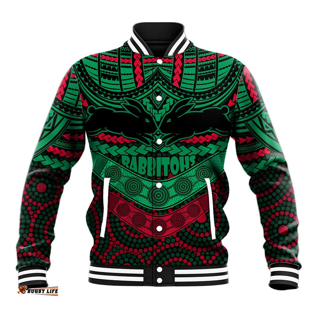 Rabbitohs Rugby Baseball Jacket Polynesian and Aboriginal Special Version