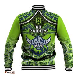 Raiders Rugby Baseball Jacket Canberra 1981 Aboriginal Mix Polynesian Pattern