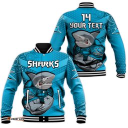 Custom Text And Number Sharks Rugby Baseball Jacket Go Sharkies Aboriginal Sporty Version Ver.03