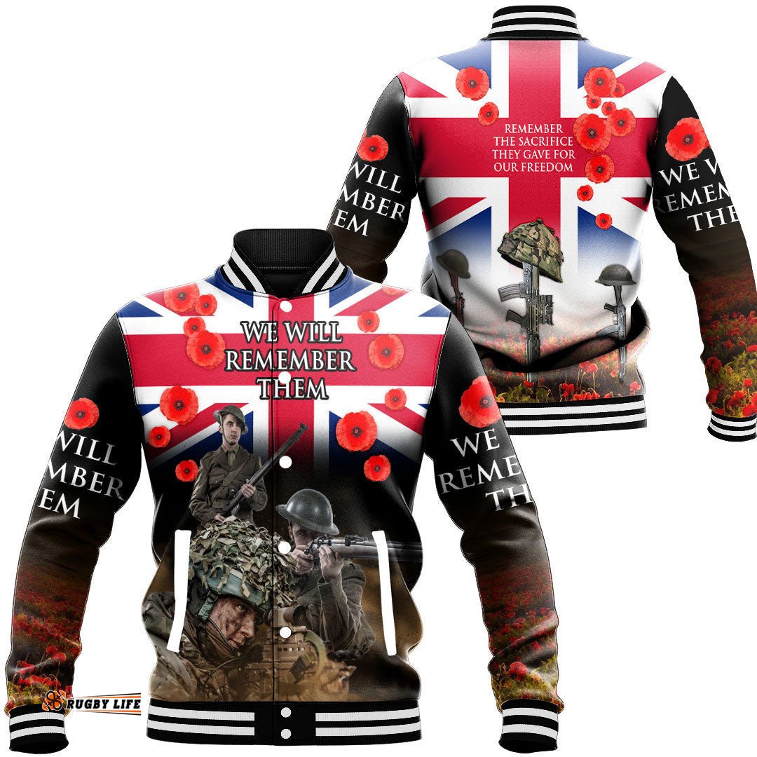 Vibe Hoodie Clothing - Remember The Sacrifice They Gave For Out Freedom Baseball Jacket