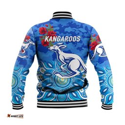 North Melbourne Kangaroos ANZAC Baseball Jacket Indigenous Vibes
