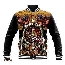 Personalised Australian Astrology Baseball Jacket Aboriginal Kangaroo Zodiac Sign