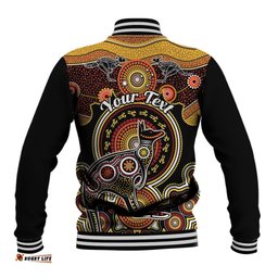 Personalised Australian Astrology Baseball Jacket Aboriginal Kangaroo Zodiac Sign