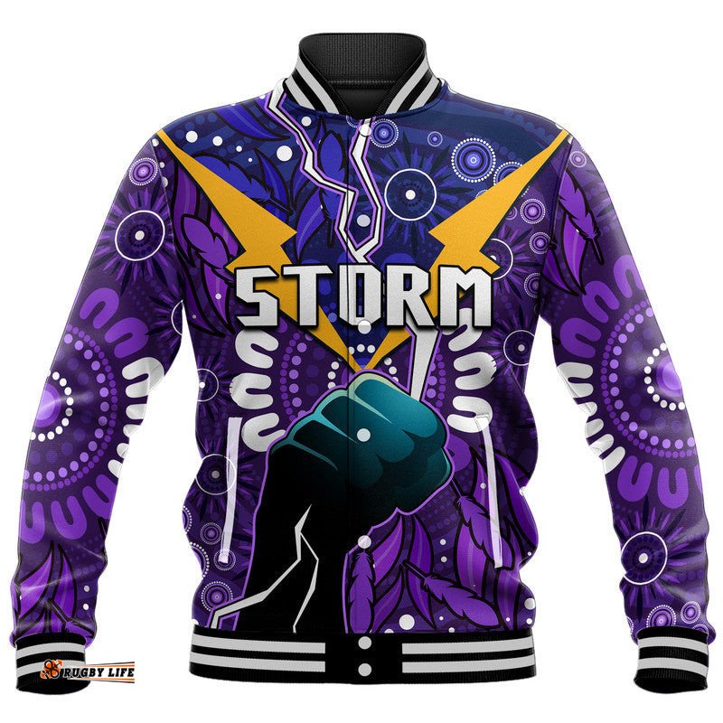 Custom Personalised Storm Rugby Baseball Jacket Indigenous With Thunder Go Storm