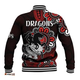 NRL St. George Illawarra Dragons Rugby Saints 1998 Aboriginal Baseball Jacket