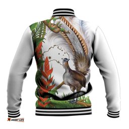 Australia Superb Lyrebird Baseball Jacket Aussie Map - Rainforest Vibes