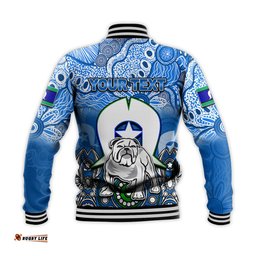 Custom Personalised Bulldogs Torres Strait Islanders Mix Aboriginal Baseball Jacket