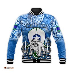 Custom Personalised Bulldogs Torres Strait Islanders Mix Aboriginal Baseball Jacket