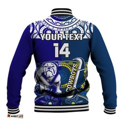 Custom Text And Number Bulldogs And Cowboys Rugby Baseball Jacket Together Indigenous