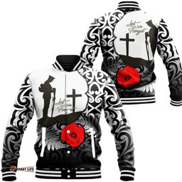 Vibe Hoodie Clothing - Anzac Day Poppy Remembrance Baseball Jacket