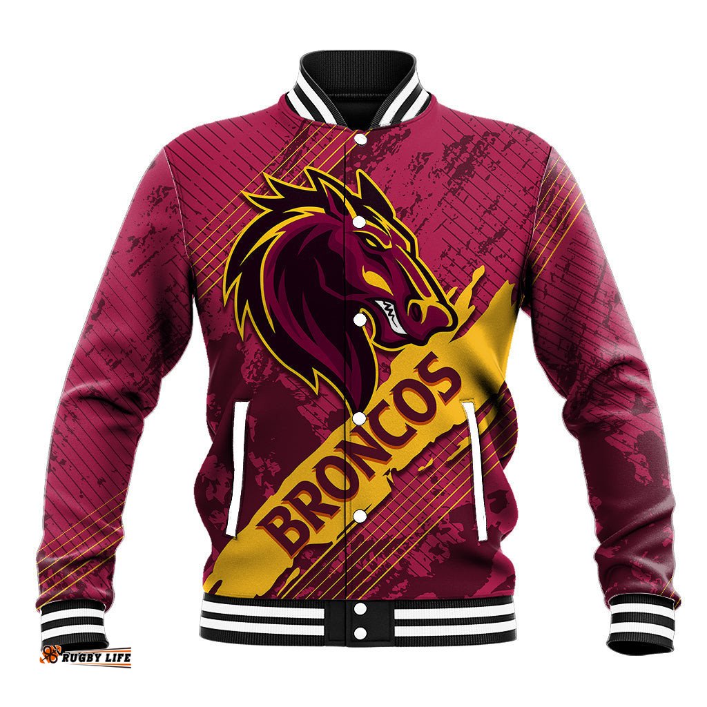 Custom Brisbane Broncos Baseball Jacket NRL Angry Broncos