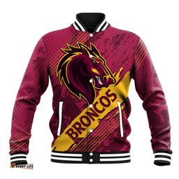 Custom Brisbane Broncos Baseball Jacket NRL Angry Broncos