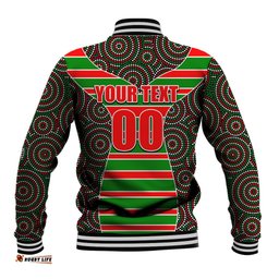 NRL - Rabbitohs Baseball Jacket Mix Dot Aboriginal