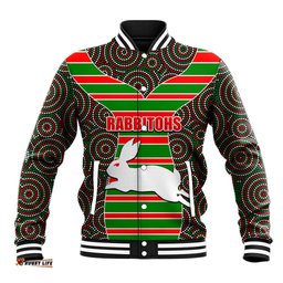NRL - Rabbitohs Baseball Jacket Mix Dot Aboriginal