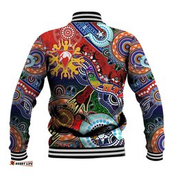 Custom NAIDOC Week 2024 Sydney Swans Baseball Jacket Australia Aboriginal Dot Painting DT02