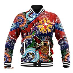 Custom NAIDOC Week 2024 Sydney Swans Baseball Jacket Australia Aboriginal Dot Painting DT02