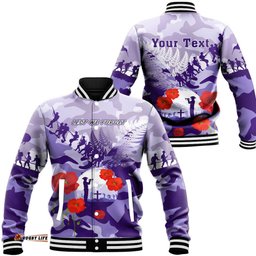 Vibe Hoodie Clothing - Custom New Zealand Anzac Fern And Camouflage Baseball Jacket
