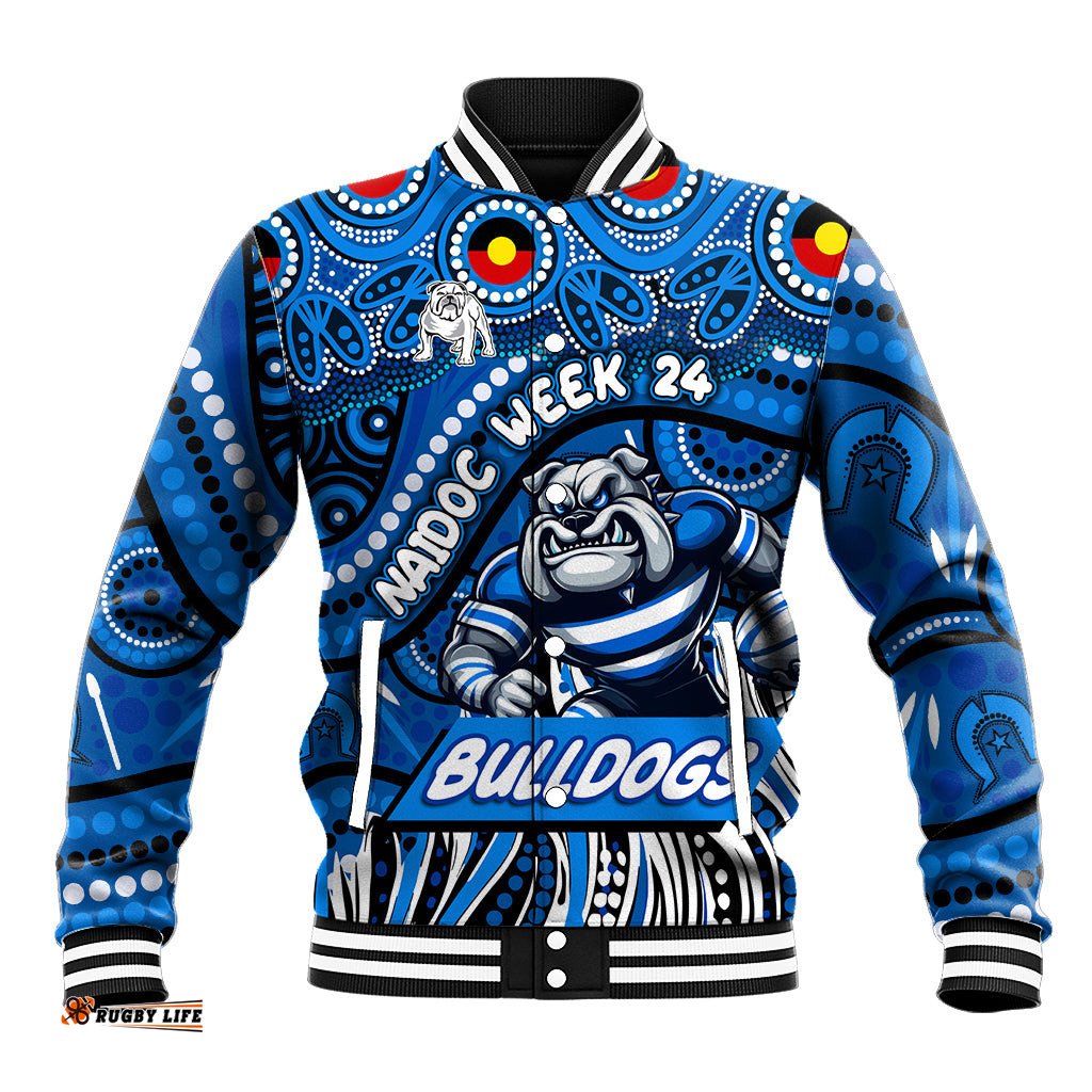 Custom Australia NAIDOC Week 2024 Baseball Jacket Bulldogs Mascot Keep The Fire Burning DT02
