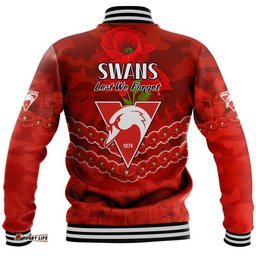 Swans Football ANZAC Baseball Jacket Lest We Forget
