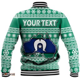 Custom Personalised Australian Torres Strait Christmas Vibe With Aboriginal Dot Painting Style Baseball Jacket