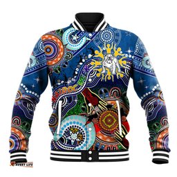Personalised Bulldogs NAIDOC Week 2024 Baseball Jacket Australia Aboriginal Dot Painting DT02