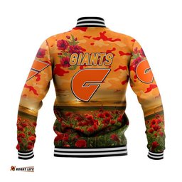 Greater Western Sydney Giants ANZAC Baseball Jacket Poppy Vibes