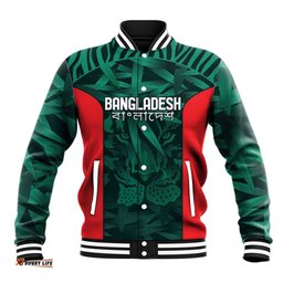 Royal Bengal Tiger Bangladesh Cricket Custom Baseball Jacket The Red and Green Version