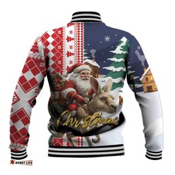 Kangaroo Australia Christmas Baseball Jacket Xmas Pattern