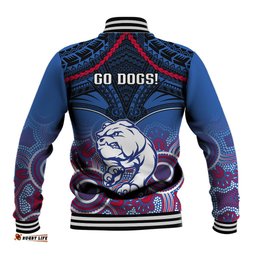 Bulldogs Football Baseball Jacket Doggies Aboriginal Mix Polynesian Pattern