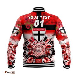 Custom Personalised Ltyentye Apurte ANZAC Baseball Jacket Indigenous Vibes - Saints