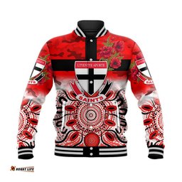 Custom Personalised Ltyentye Apurte ANZAC Baseball Jacket Indigenous Vibes - Saints