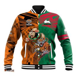 Wests Tigers and Rabbitohs Rugby Baseball Jacket Sporty Style