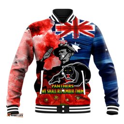 ANZAC Panthers Rugby Baseball Jacket We Shall Remember