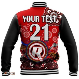 Custom Personalised Melbourne Renegades Baseball Jacket Cricket Indigenous Aboriginal Lizard Version